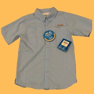 NWT | Columbia Kids' Sky Blue Button Down Omn-Wick Fishing Shirt